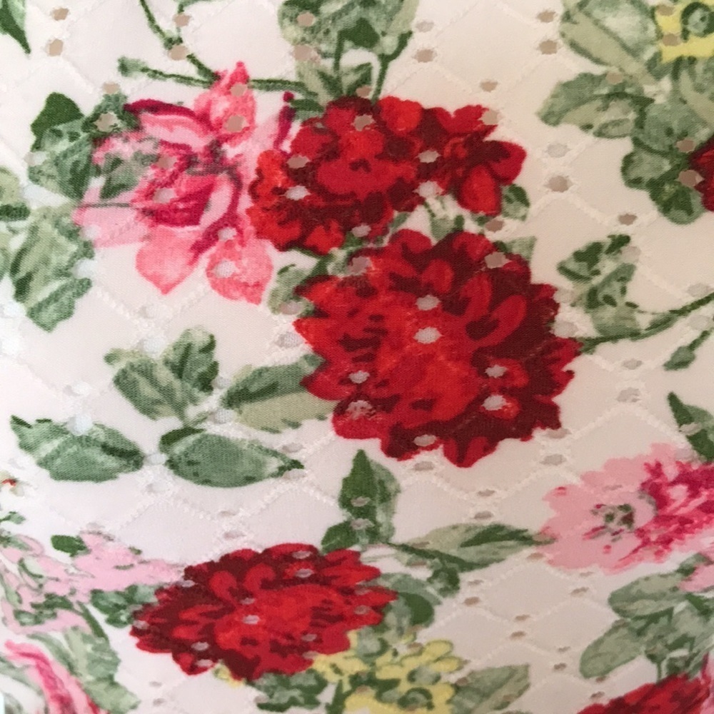 New As U Wish junior floral print eyelet halter, fit & flare dress Sz 5/6,9/10 - Picture 5 of 13